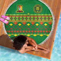 Cameroon Football Beach Blanket Tribal Motifs Green Color - Wonder Print Shop