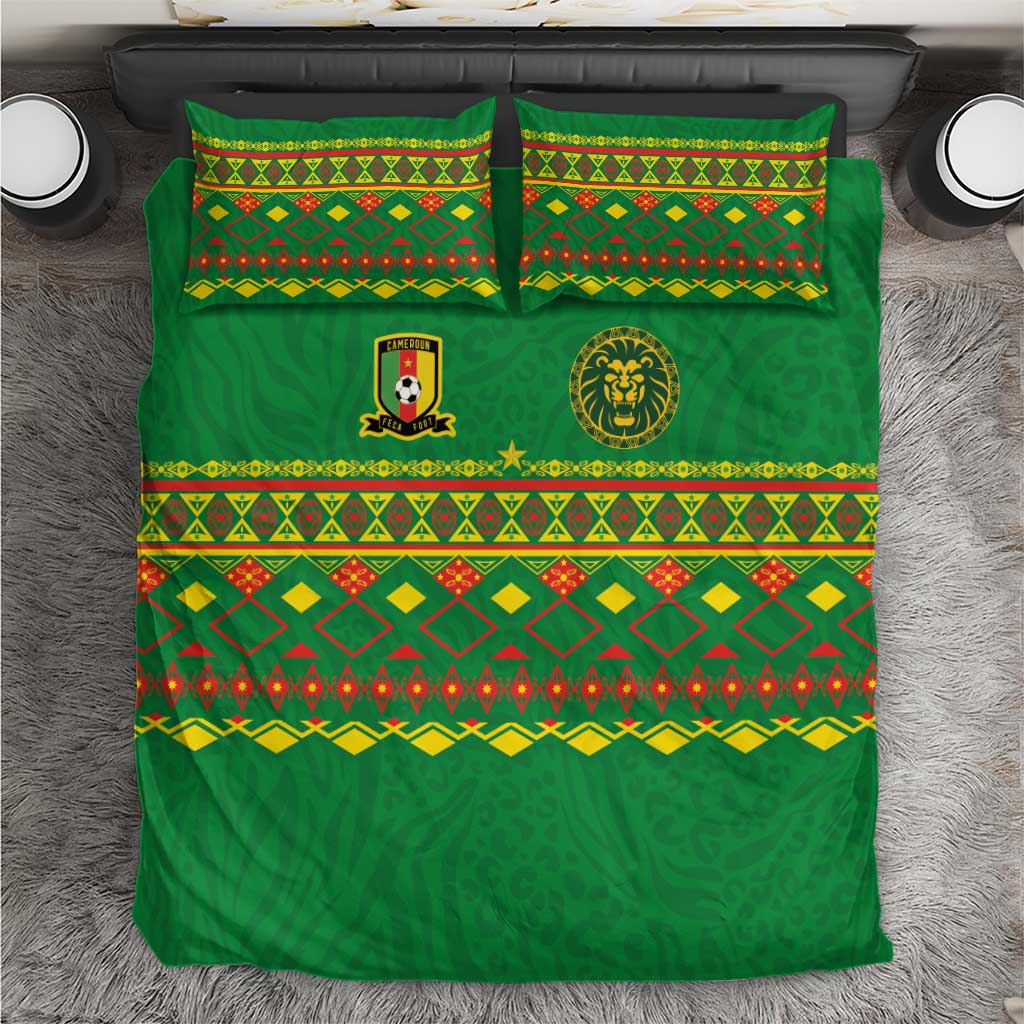 Cameroon Football Bedding Set Tribal Motifs Green Color - Wonder Print Shop