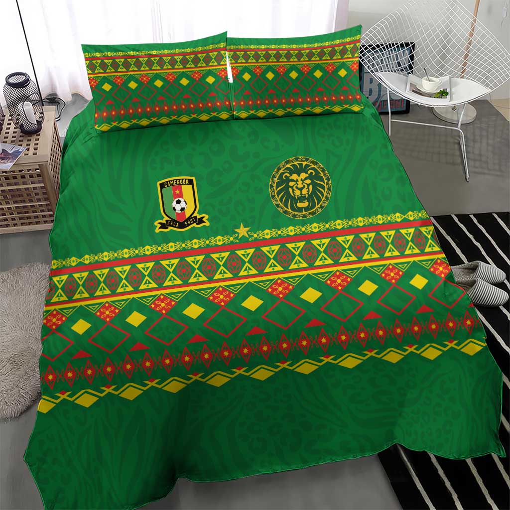 Cameroon Football Bedding Set Tribal Motifs Green Color - Wonder Print Shop