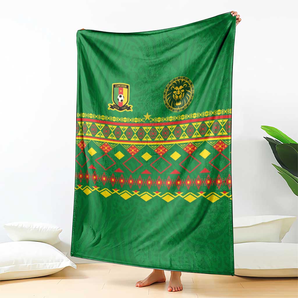 Cameroon Football Blanket Tribal Motifs Green Color - Wonder Print Shop
