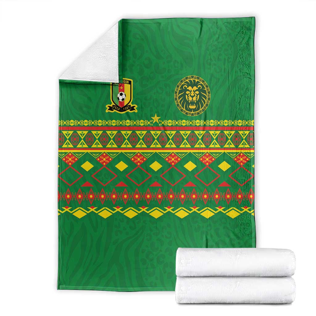 Cameroon Football Blanket Tribal Motifs Green Color - Wonder Print Shop