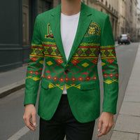 Custom Cameroon Football Blazer Tribal Motifs Green Color - Wonder Print Shop
