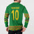 Custom Cameroon Football Button Sweatshirt Tribal Motifs Green Color - Wonder Print Shop