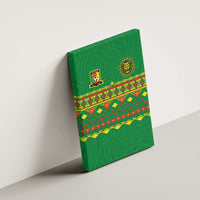 Cameroon Football Canvas Wall Art Tribal Motifs Green Color - Wonder Print Shop