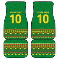 Custom Cameroon Football Car Mats Tribal Motifs Green Color - Wonder Print Shop