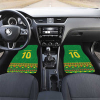 Custom Cameroon Football Car Mats Tribal Motifs Green Color - Wonder Print Shop