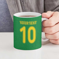 Custom Cameroon Football Ceramic Mug Tribal Motifs Green Color - Wonder Print Shop