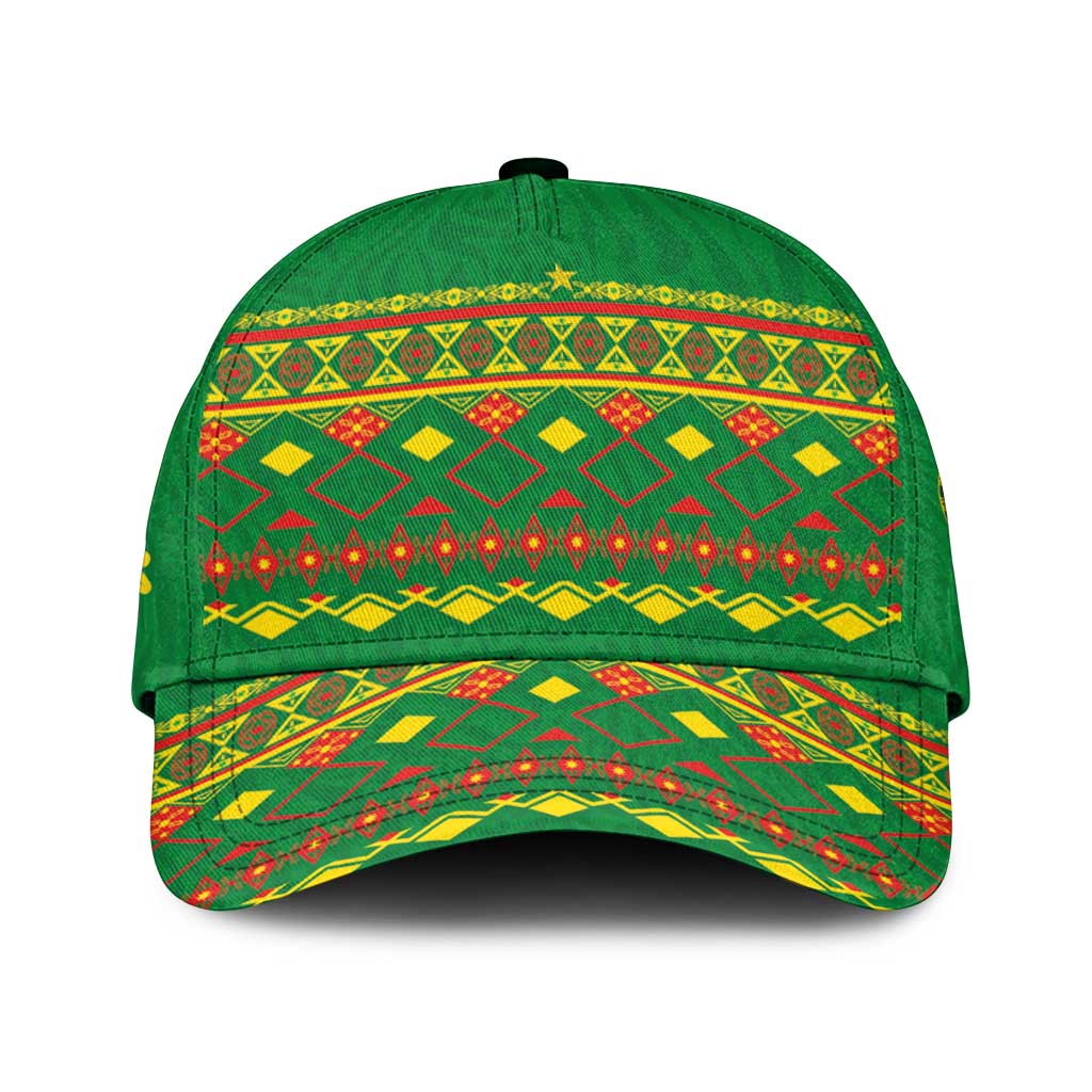 Cameroon Football Classic Cap Tribal Motifs Green Color - Wonder Print Shop