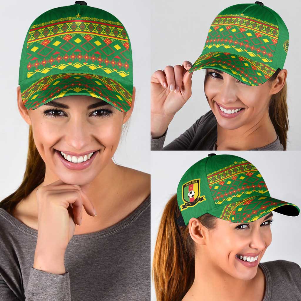 Cameroon Football Classic Cap Tribal Motifs Green Color - Wonder Print Shop