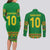 Custom Cameroon Football Couples Matching Long Sleeve Bodycon Dress and Long Sleeve Button Shirt Tribal Motifs Green Color - Wonder Print Shop
