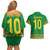 Custom Cameroon Football Couples Matching Off Shoulder Short Dress and Hawaiian Shirt Tribal Motifs Green Color - Wonder Print Shop