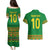 Custom Cameroon Football Couples Matching Puletasi and Hawaiian Shirt Tribal Motifs Green Color - Wonder Print Shop