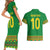 Custom Cameroon Football Couples Matching Short Sleeve Bodycon Dress and Hawaiian Shirt Tribal Motifs Green Color - Wonder Print Shop