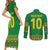 Custom Cameroon Football Couples Matching Short Sleeve Bodycon Dress and Long Sleeve Button Shirt Tribal Motifs Green Color - Wonder Print Shop