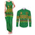 Custom Cameroon Football Couples Matching Tank Maxi Dress and Long Sleeve Button Shirt Tribal Motifs Green Color - Wonder Print Shop