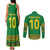 Custom Cameroon Football Couples Matching Tank Maxi Dress and Long Sleeve Button Shirt Tribal Motifs Green Color - Wonder Print Shop