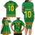Custom Cameroon Football Family Matching Long Sleeve Bodycon Dress and Hawaiian Shirt Tribal Motifs Green Color - Wonder Print Shop