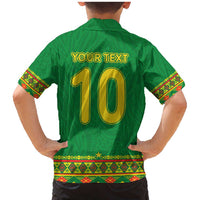 Custom Cameroon Football Family Matching Mermaid Dress and Hawaiian Shirt Tribal Motifs Green Color - Wonder Print Shop