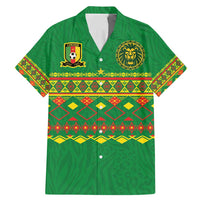 Custom Cameroon Football Family Matching Mermaid Dress and Hawaiian Shirt Tribal Motifs Green Color - Wonder Print Shop