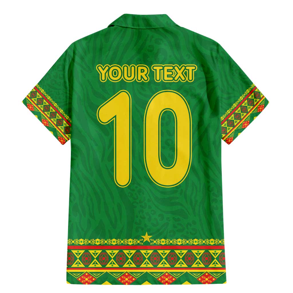 Custom Cameroon Football Family Matching Mermaid Dress and Hawaiian Shirt Tribal Motifs Green Color - Wonder Print Shop