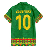 Custom Cameroon Football Family Matching Mermaid Dress and Hawaiian Shirt Tribal Motifs Green Color - Wonder Print Shop