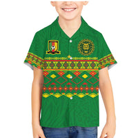 Custom Cameroon Football Family Matching Mermaid Dress and Hawaiian Shirt Tribal Motifs Green Color - Wonder Print Shop