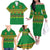 Custom Cameroon Football Family Matching Off The Shoulder Long Sleeve Dress and Hawaiian Shirt Tribal Motifs Green Color - Wonder Print Shop