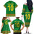 Custom Cameroon Football Family Matching Off The Shoulder Long Sleeve Dress and Hawaiian Shirt Tribal Motifs Green Color - Wonder Print Shop
