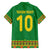 Custom Cameroon Football Family Matching Off The Shoulder Long Sleeve Dress and Hawaiian Shirt Tribal Motifs Green Color - Wonder Print Shop