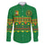 Custom Cameroon Football Family Matching Off The Shoulder Long Sleeve Dress and Hawaiian Shirt Tribal Motifs Green Color - Wonder Print Shop