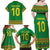 Custom Cameroon Football Family Matching Off Shoulder Maxi Dress and Hawaiian Shirt Tribal Motifs Green Color - Wonder Print Shop