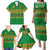 Custom Cameroon Football Family Matching Puletasi and Hawaiian Shirt Tribal Motifs Green Color - Wonder Print Shop