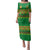 Custom Cameroon Football Family Matching Puletasi and Hawaiian Shirt Tribal Motifs Green Color - Wonder Print Shop