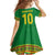 Custom Cameroon Football Family Matching Short Sleeve Bodycon Dress and Hawaiian Shirt Tribal Motifs Green Color - Wonder Print Shop