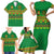 Custom Cameroon Football Family Matching Short Sleeve Bodycon Dress and Hawaiian Shirt Tribal Motifs Green Color - Wonder Print Shop