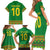 Custom Cameroon Football Family Matching Short Sleeve Bodycon Dress and Hawaiian Shirt Tribal Motifs Green Color - Wonder Print Shop