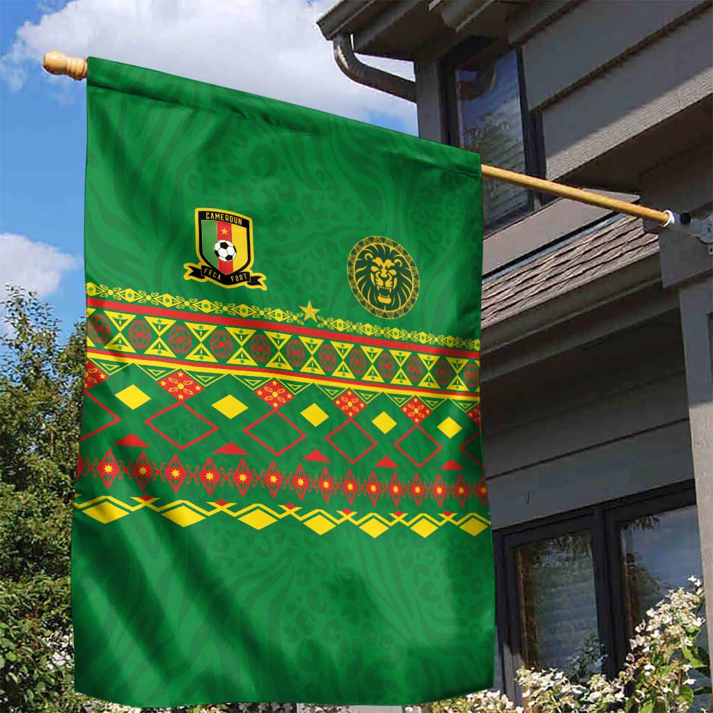 Cameroon Football Garden Flag Tribal Motifs Green Color - Wonder Print Shop