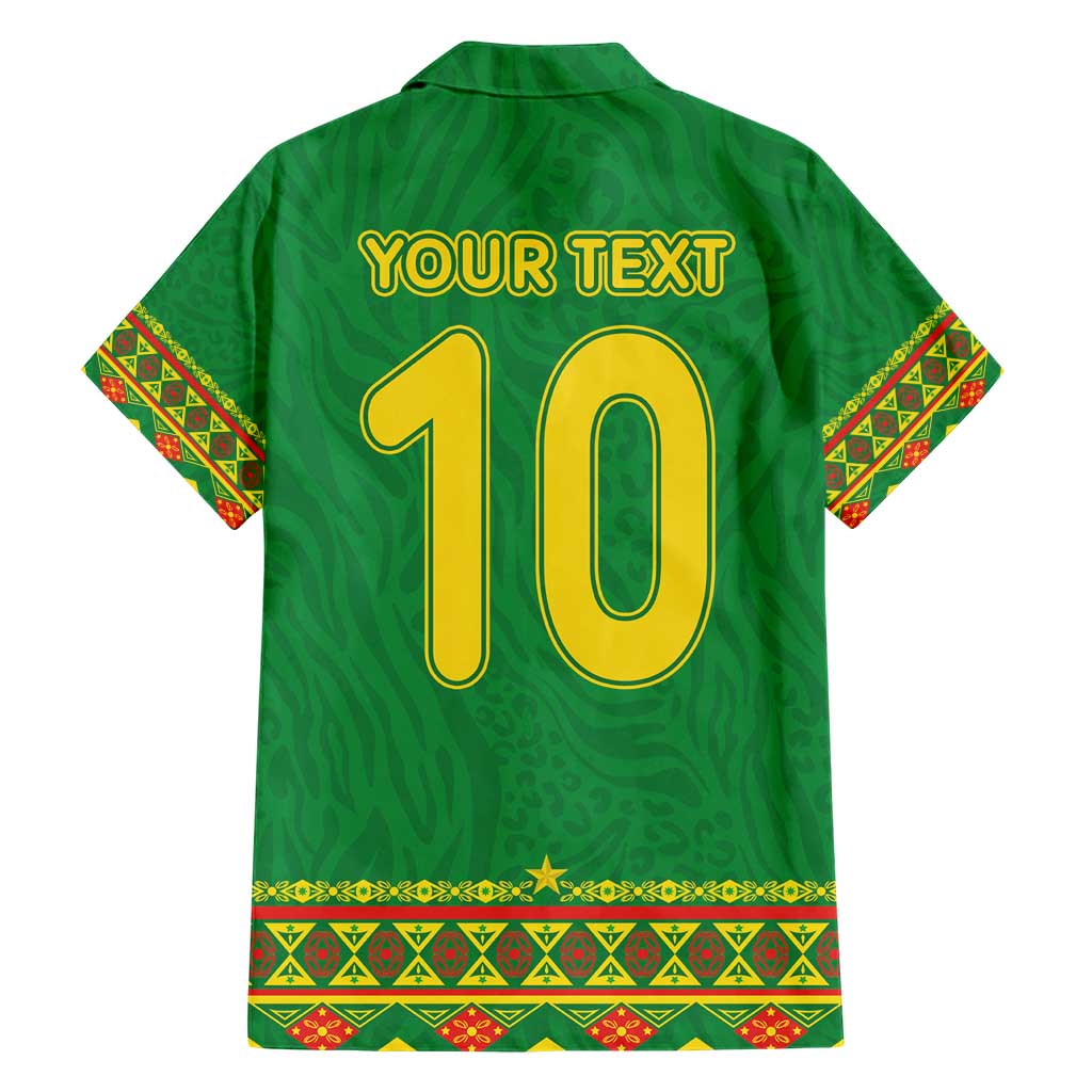 Custom Cameroon Football Hawaiian Shirt Tribal Motifs Green Color - Wonder Print Shop