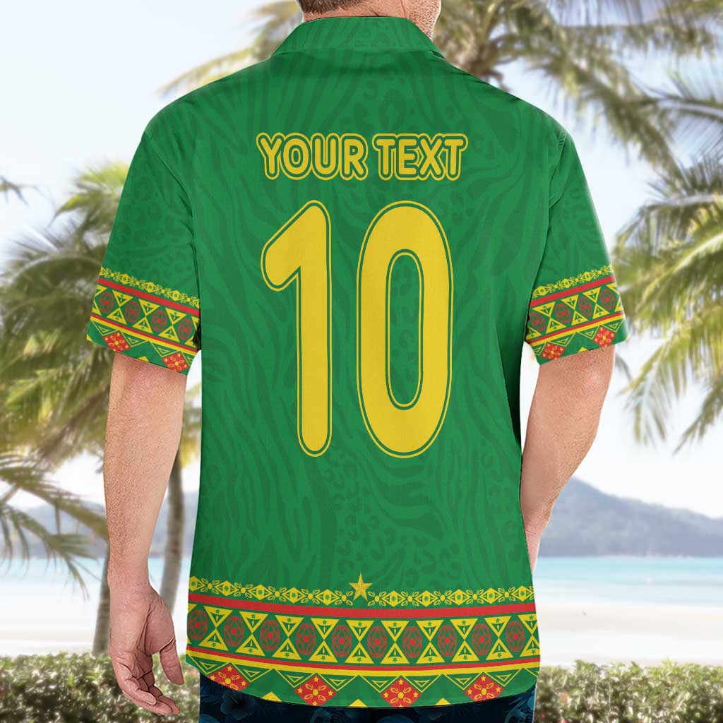 Custom Cameroon Football Hawaiian Shirt Tribal Motifs Green Color - Wonder Print Shop