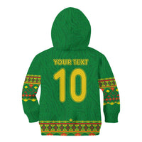 Custom Cameroon Football Kid Hoodie Tribal Motifs Green Color - Wonder Print Shop