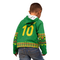 Custom Cameroon Football Kid Hoodie Tribal Motifs Green Color - Wonder Print Shop