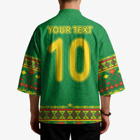 Custom Cameroon Football Kimono Tribal Motifs Green Color - Wonder Print Shop