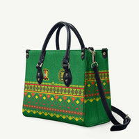 Cameroon Football Leather Bag Tribal Motifs Green Color - Wonder Print Shop