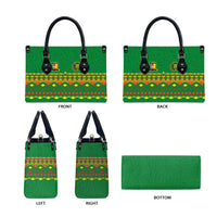 Cameroon Football Leather Bag Tribal Motifs Green Color - Wonder Print Shop