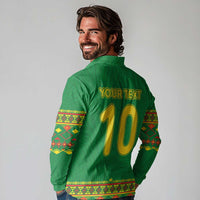 Custom Cameroon Football Long Sleeve Polo Shirt Tribal Motifs Green Color - Wonder Print Shop