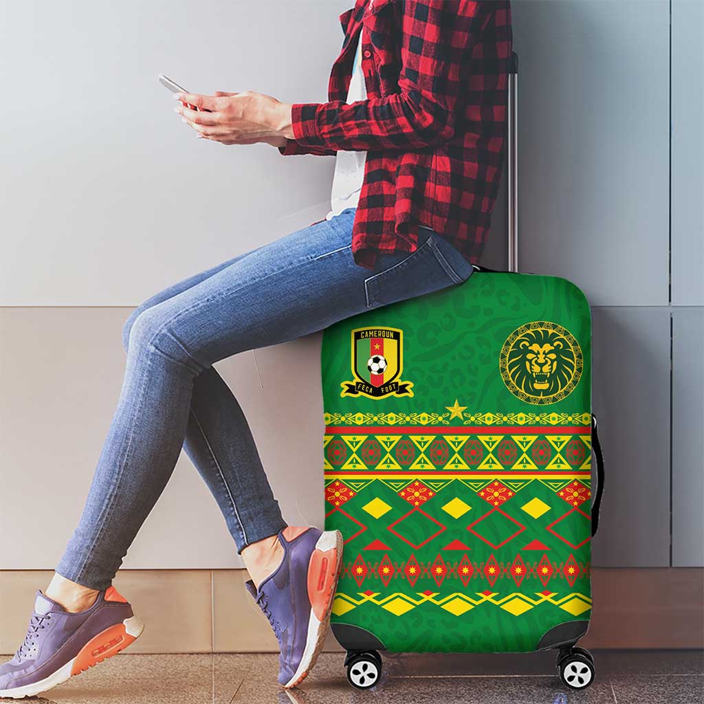 Cameroon Football Luggage Cover Tribal Motifs Green Color - Wonder Print Shop