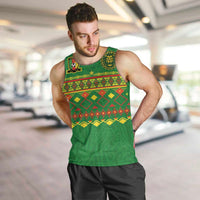 Custom Cameroon Football Men Tank Top Tribal Motifs Green Color - Wonder Print Shop