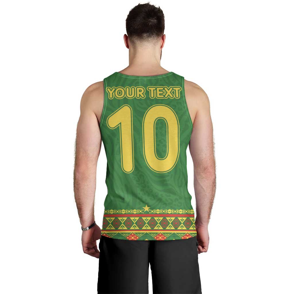 Custom Cameroon Football Men Tank Top Tribal Motifs Green Color - Wonder Print Shop