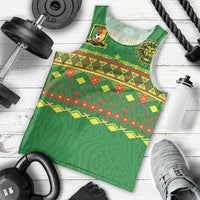 Custom Cameroon Football Men Tank Top Tribal Motifs Green Color - Wonder Print Shop
