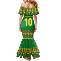 Custom Cameroon Football Mermaid Dress Tribal Motifs Green Color - Wonder Print Shop